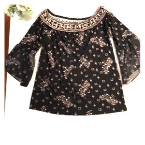White House Black Market Peasant Top